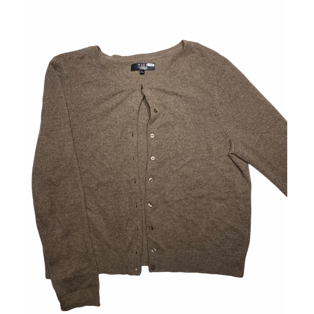Alex Marie Cashmere Cardigan Brown Sz L
